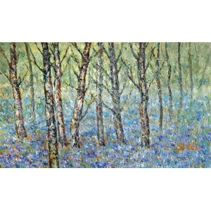 Sabiha Nasar-ud-deen, Undergrowth Of Irises,  18 x 30 Inch, Oil with knife on Canvas, Landscape Painting, AC-SBND-006